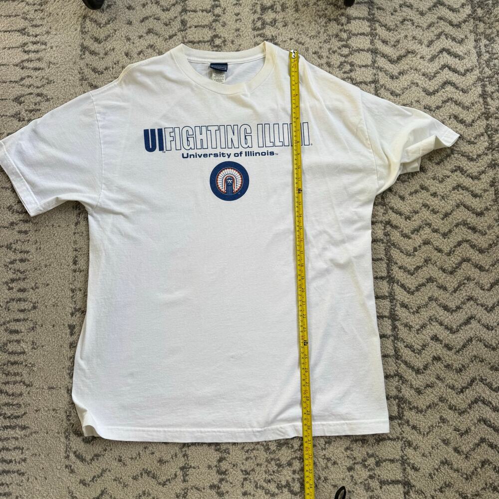Vtg 1990s Chaps U of I Fighting Illini Tshirt Large - Picture 5 of 9